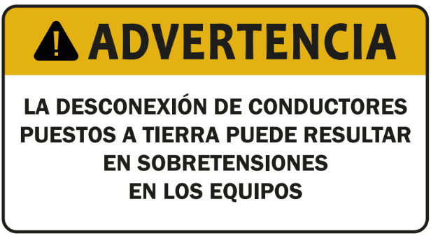 10 pack etiqueta solar -ADVERTENCIA / LA DESCONEXIÓN DE CONDUCTORES PUESTOS A TIERRA PUEDE RESULTAR EN SOBRETENSIONES EN LOS EQUIPOS — Amarillo, blanco y negro