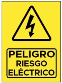 10 pack etiqueta solar - PELIGRO / RIESGO ELÉCTRICO — Amarillo con negro