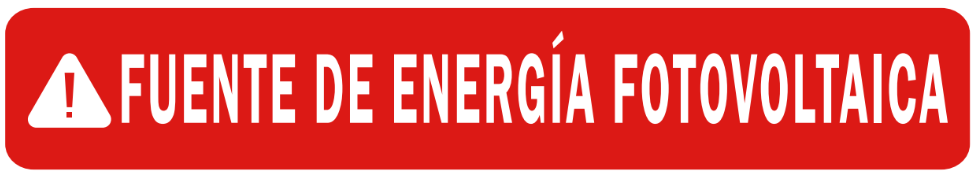 10 pack etiqueta solar - FUENTE DE ENERGÍA FOTOVOLTAICA — Rojo con bla