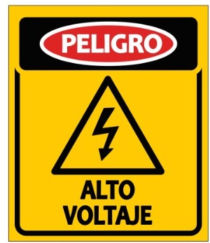 Etiqueta Peligro Alto Voltaje 11 × 13 cm – 10 Piezas